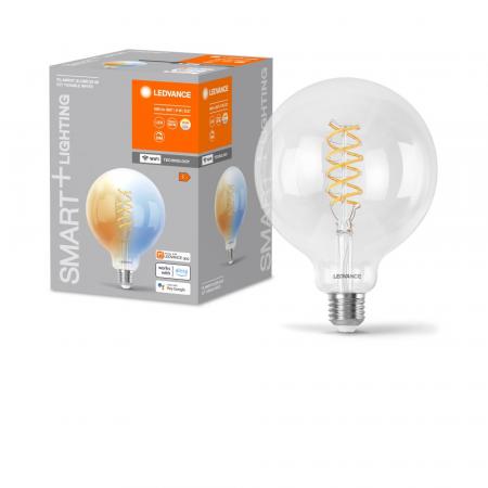 LEDVANCE E27 SMART+ WiFi LED Filament Globe G125 Lampe klar dimmbar 8W wie 60W 2700-6500K Tunable White